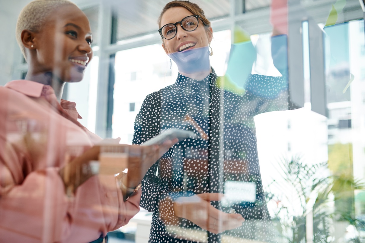 shot of two businesswomen brainstorming with notes 2026 01 09 09 50 11 utc